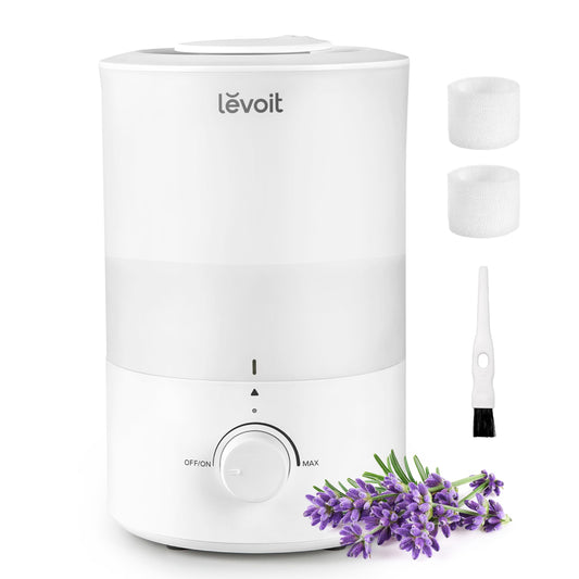 LEVOIT Humidifiers for Bedroom, Quiet (3L Water Tank) Cool Mist Top Fill Essential Oil Diffuser with 25Watt for Home Large Room, 360° Nozzle, Rapid Ultrasonic Humidification for Baby Nursery and Plant