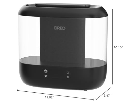 Dreo Humidifiers for Bedroom, Top Fill 4L Supersized Cool Mist Humidifier, 36H Runtime, 28 dB Quiet Ultrasonic Air Humidifier for Large Room, Plants, Baby Nursery, Indoor, Night Light, Easy to Clean