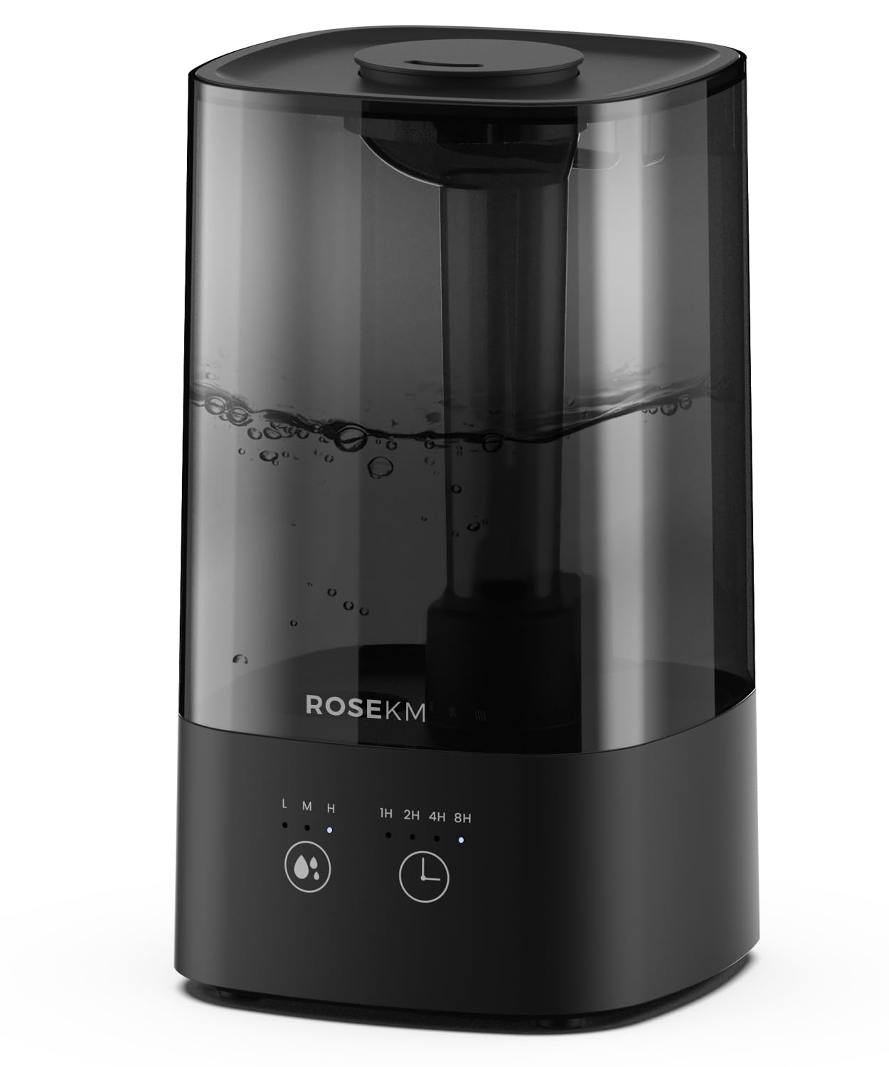 Humidifiers for Bedroom, 2.0L Cool Mist Humidifier for Home Plant and Baby Nursery, Quiet Ultrasonic Humidifier with 360° Nozzle, Auto Shut-Off, Filterless, Black