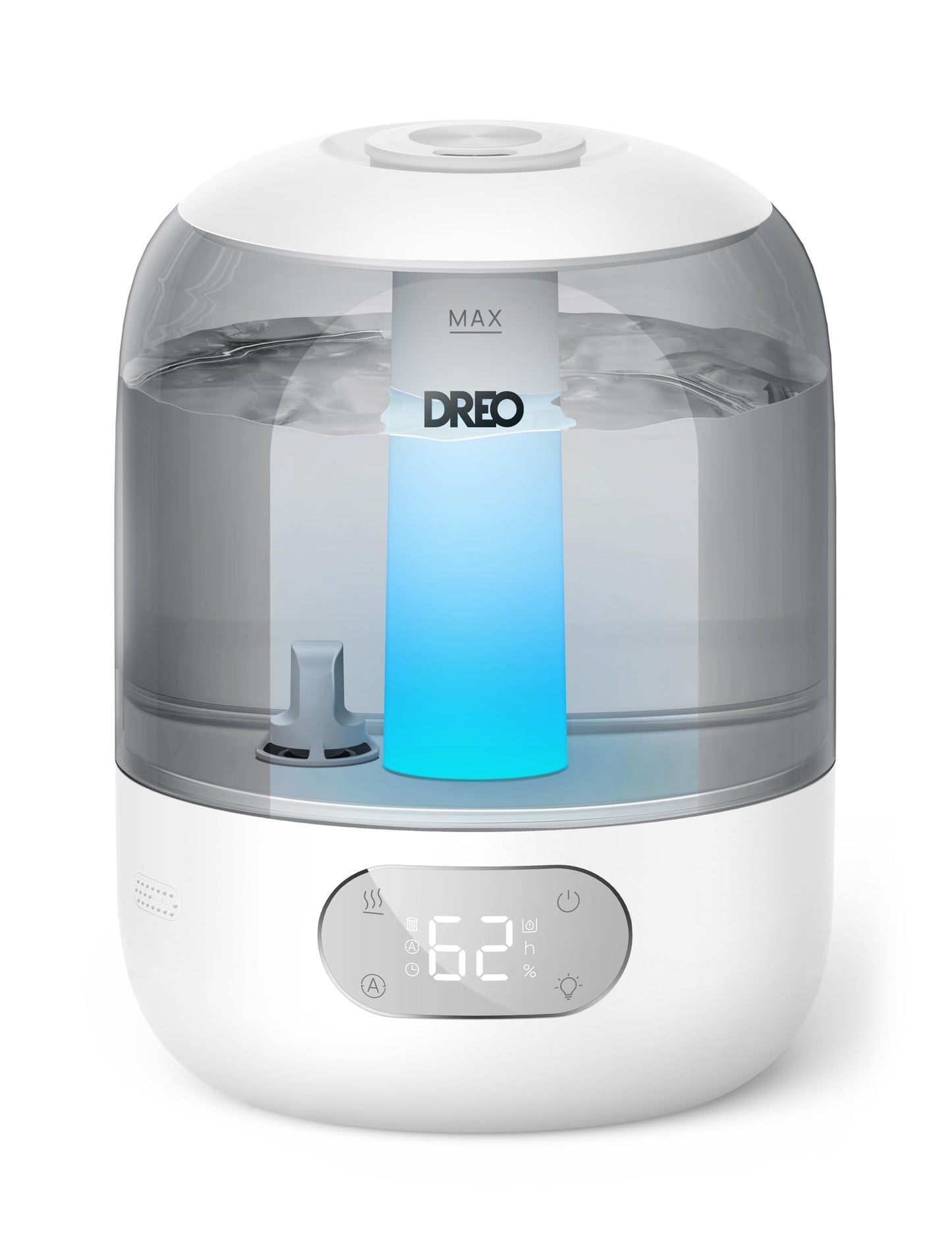 Dreo Humidifiers for Bedroom, 3L Top Fill 30H & 26dB Quiet Runtime for Large Room, Cool Mist Ultrasonic Humidifier with Humidity Sensor, Night Light for Home, Baby, Nursery, Plants, 360° Nozzle, White