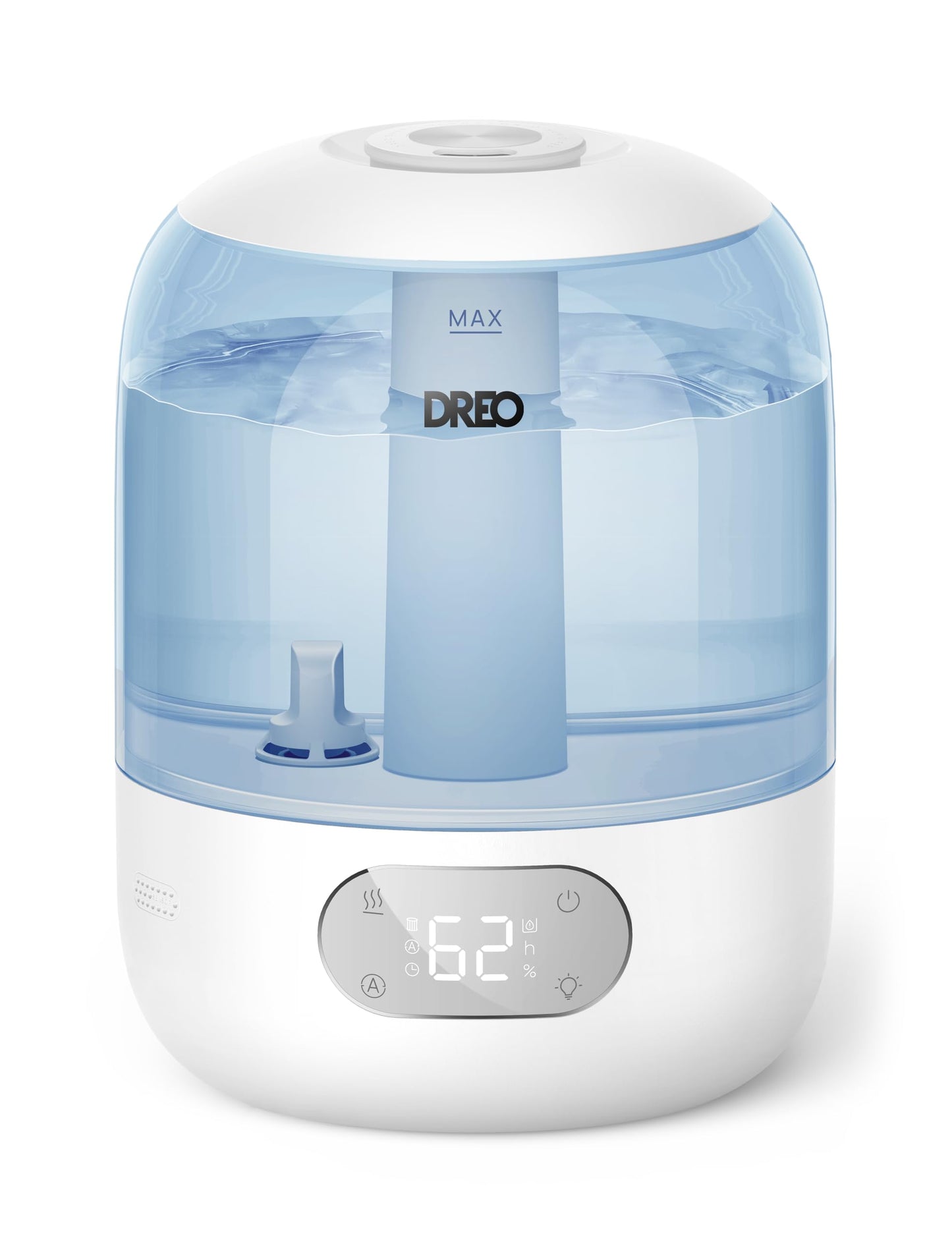 Dreo Humidifiers for Bedroom, 3L Top Fill 30H & 26dB Quiet Runtime for Large Room, Cool Mist Ultrasonic Humidifier with Humidity Sensor, Night Light for Home, Baby, Nursery, Plants, 360° Nozzle, White