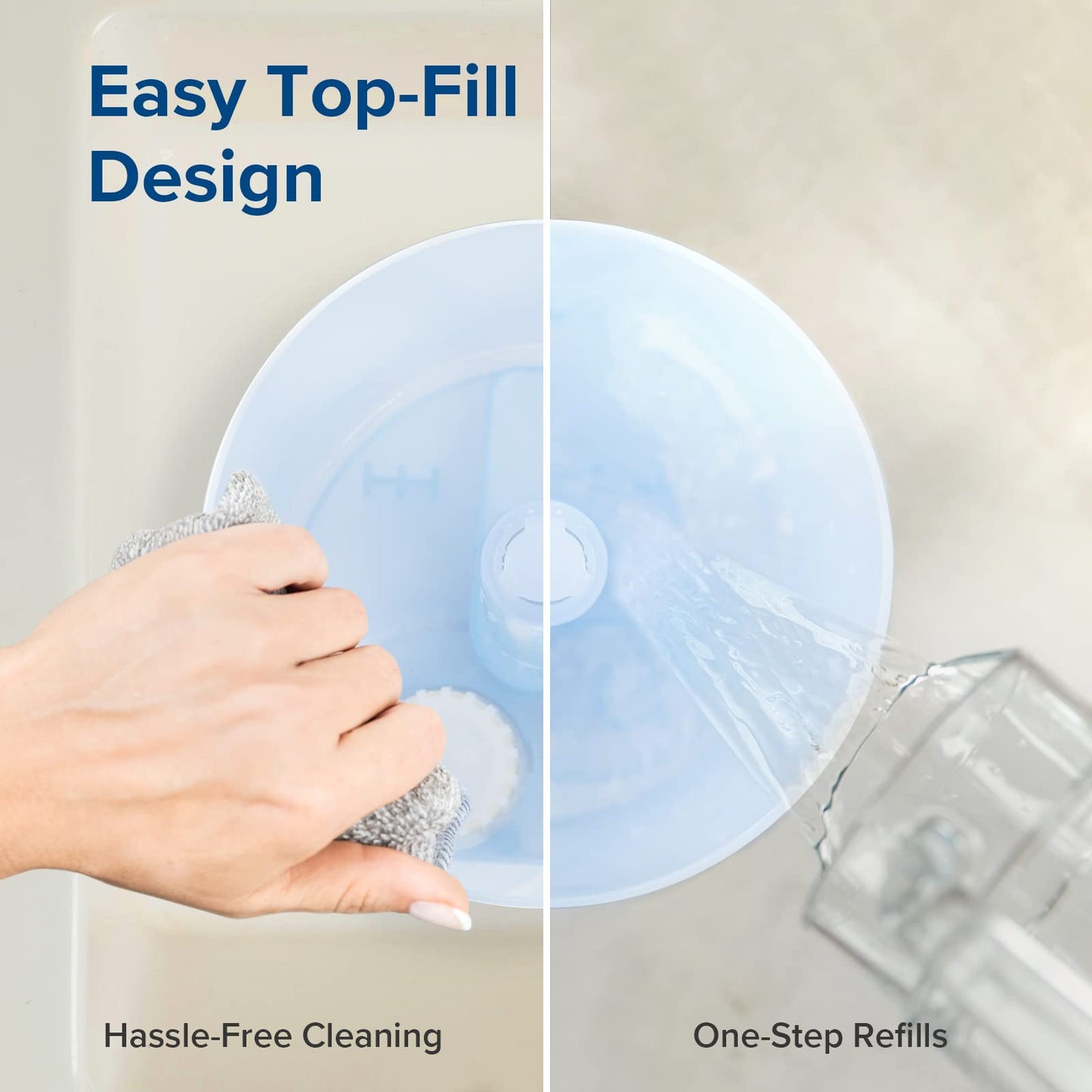LEVOIT Top Fill Humidifiers for Bedroom, 2.5L Tank for Large Room, Easy to Fill & Clean, 28dB Quiet Cool Mist Air Humidifier for Home Baby Nursery & Plants, Auto Shut-off and BPA-Free for Safety, 25H