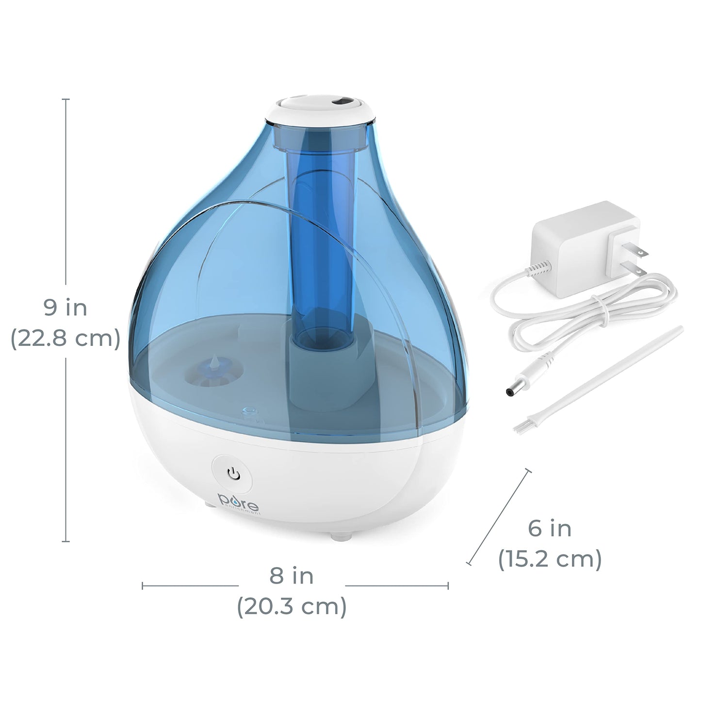 Pure Enrichment MistAire Ultrasonic Cool Mist Humidifier - Quiet Air Humidifier for Bedroom, Nursery, Office, & Indoor Plants - Lasts Up To 25 Hours